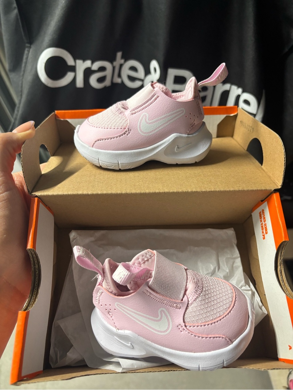 2 pair of Nike Toddler Pink Slip-On Athletic Sneakers with White Swoosh